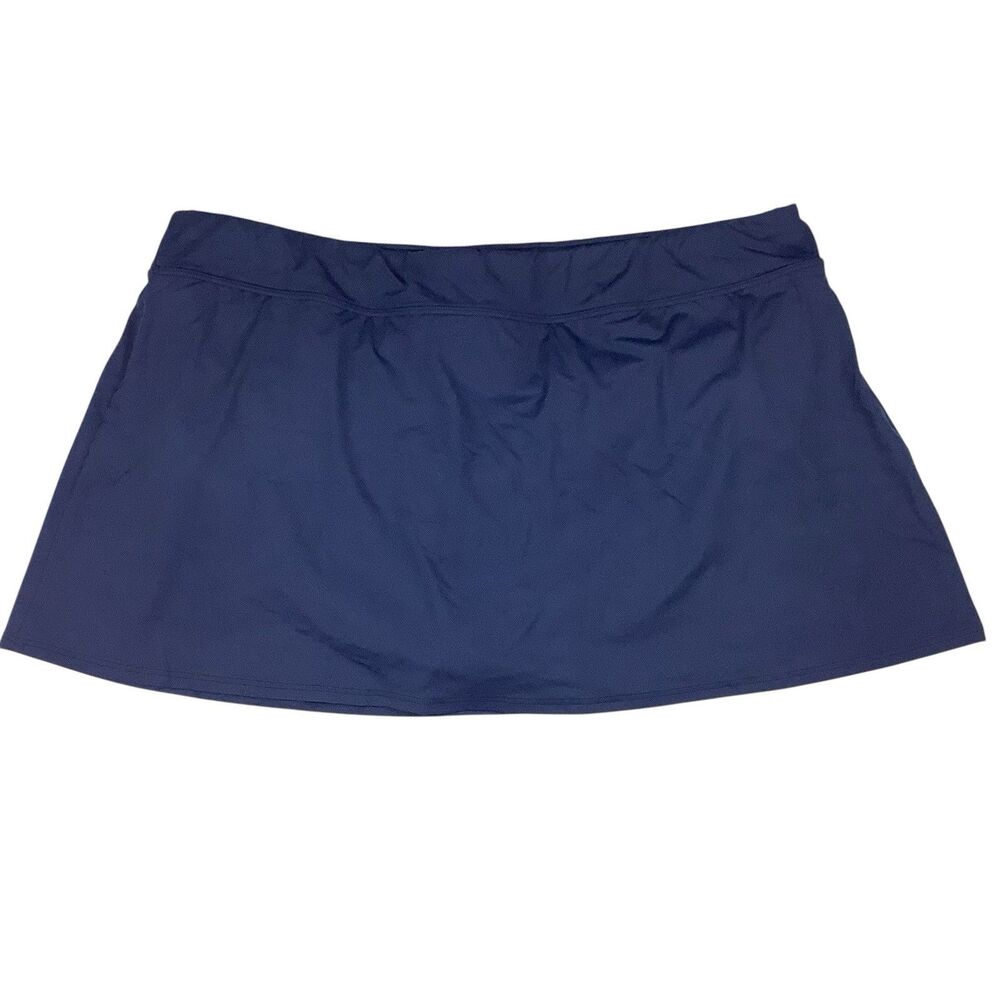 Lands' End Swimming Swim Mini Skirt Skort Bottom Women 22W Navy Blue Modest